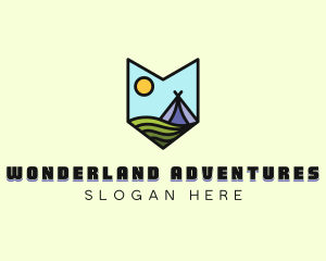 Nature Camping Campsite  logo design