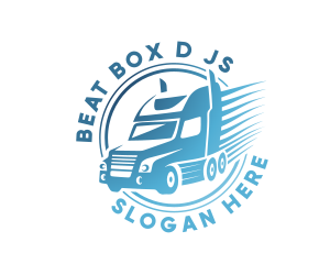 Blue Delivery Trailer Truck Logo