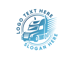 Blue Delivery Trailer Truck Logo