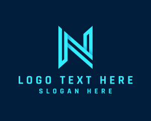 Typography - Geometric Modern Origami Letter N logo design