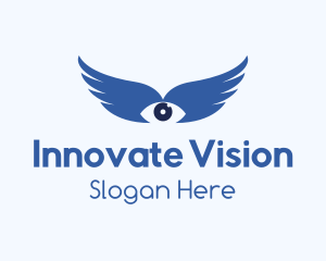 Visionary - Eye Lens Wings logo design