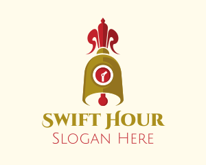 Hand Bell Clock logo design