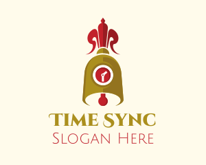 Hand Bell Clock logo design