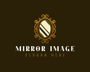Reflection - Beauty Golden Mirror logo design