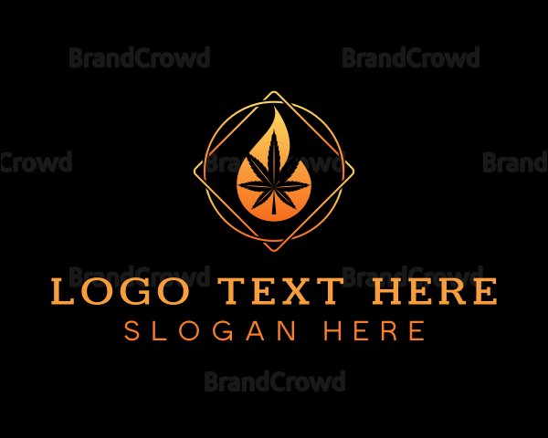Cannabis Marijuana Flame Logo