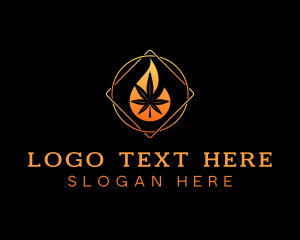 Weed - Cannabis Marijuana Flame logo design