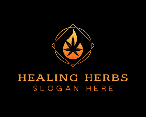 Medicinal - Cannabis Marijuana Flame logo design