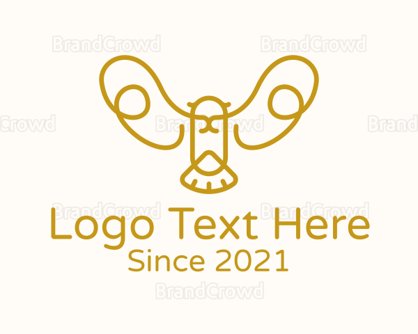Gold Bird Outline Logo