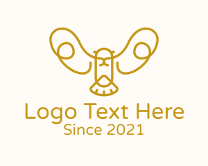 Zoology - Gold Bird Outline logo design