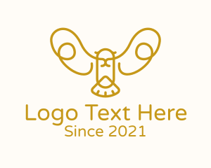 Vet - Gold Bird Outline logo design