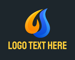 Water - Hot  & Cold Temperature logo design