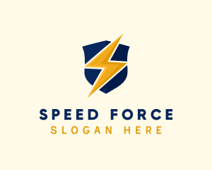 Electricity Bolt Shield logo design