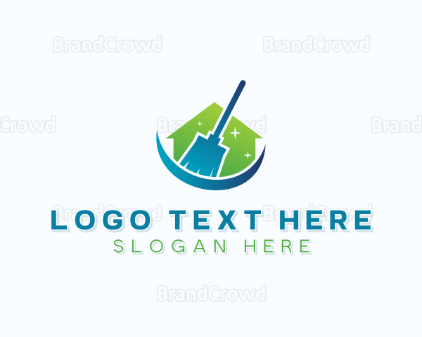 Cleaning Broom Housekeeping Logo