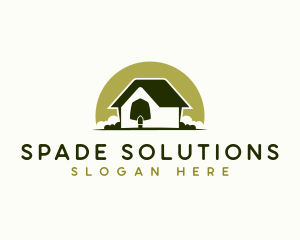 Landscaping House Shovel logo design