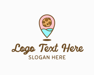Sweets - Cute Cookie Pin logo design