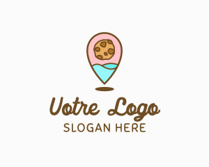 Locator - Cute Cookie Pin logo design