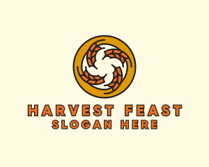 Autumn Wheat Wreath logo design