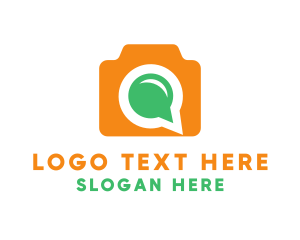 Message - Chat Bubble Camera logo design