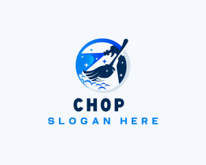 Broom Spray Cleaning Housekeeping Logo
