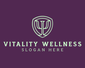 Wellness Psychology Shield logo design