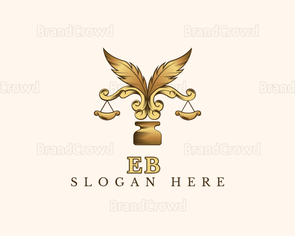 Legal Ornate Feather Scale Logo