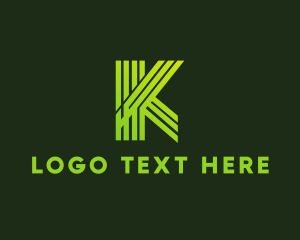 Turf - Modern Tech Letter K logo design