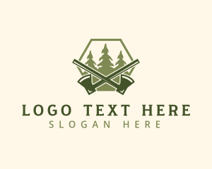 Workshop - Wood Lumberjack Axe logo design