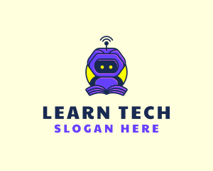 E Learning - Robot Digital Learning logo design