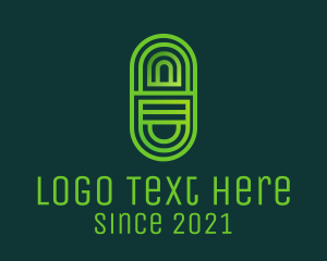 Supplement - Green Minimalist Pill logo design
