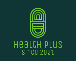 Green Minimalist Pill logo design