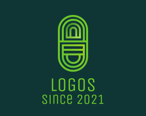 Health Services - Green Minimalist Pill logo design