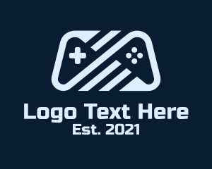 White Flag - Gaming Stripe Gamepad logo design