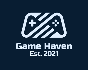 Gaming Stripe Gamepad logo design
