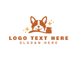 Canine - Cute Dog Toothbrush logo design