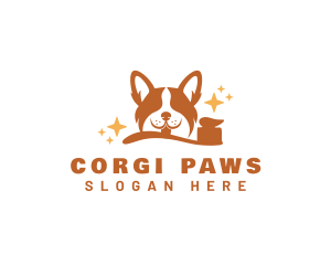 Cute Dog Toothbrush logo design