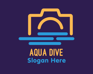 Diving - Underwater Camera Photography logo design