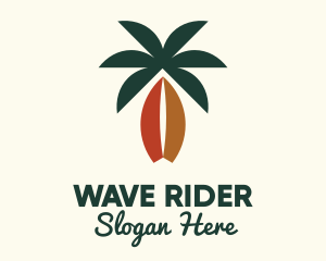 Surfboard - Coconut Surfboard Beach Island logo design