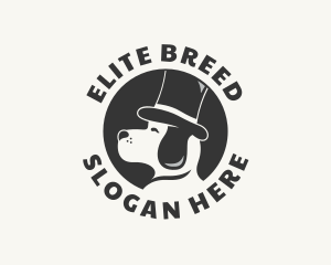 Top Hat Dog Puppy logo design