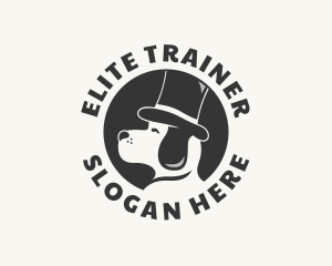 Top Hat Dog Puppy logo design