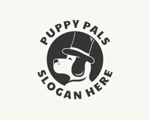 Top Hat Dog Puppy logo design