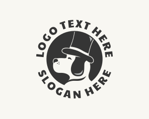 Top Hat Dog Puppy Logo