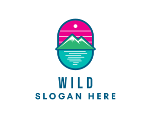 Sunset Outdoor Mountain Lake  Logo