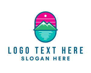 Sunset Outdoor Mountain Lake  Logo