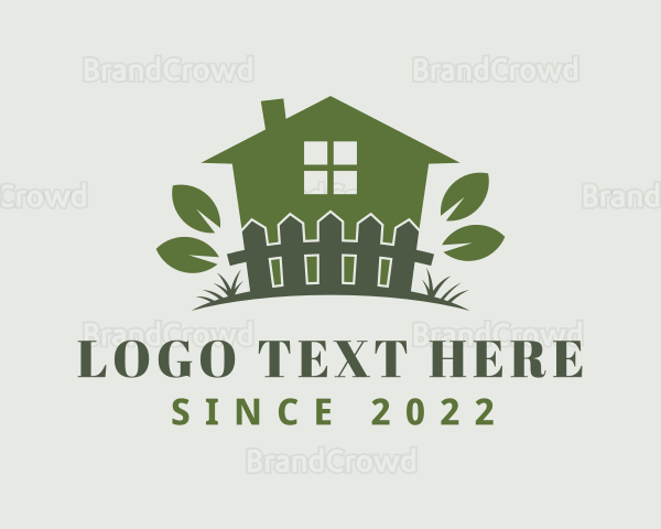 House Fence Leaf Garden Logo