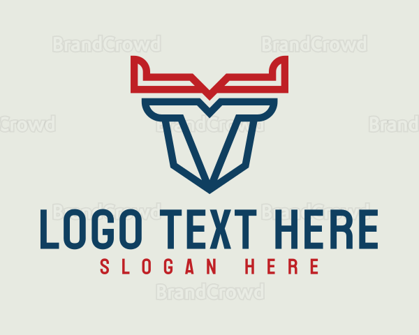 Modern Bison Horns Logo