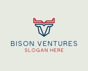 Modern Bison Horns logo design