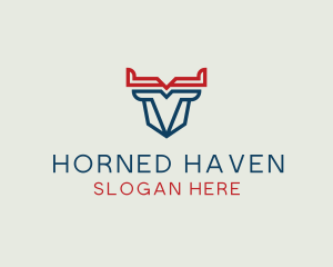 Modern Bison Horns logo design