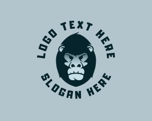Ape - Primate Gorilla Head logo design