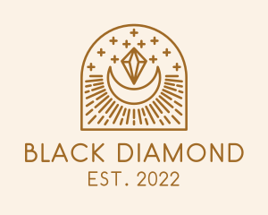 Moon Diamond Jewelry Crystal  logo design