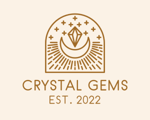 Moon Diamond Jewelry Crystal  logo design